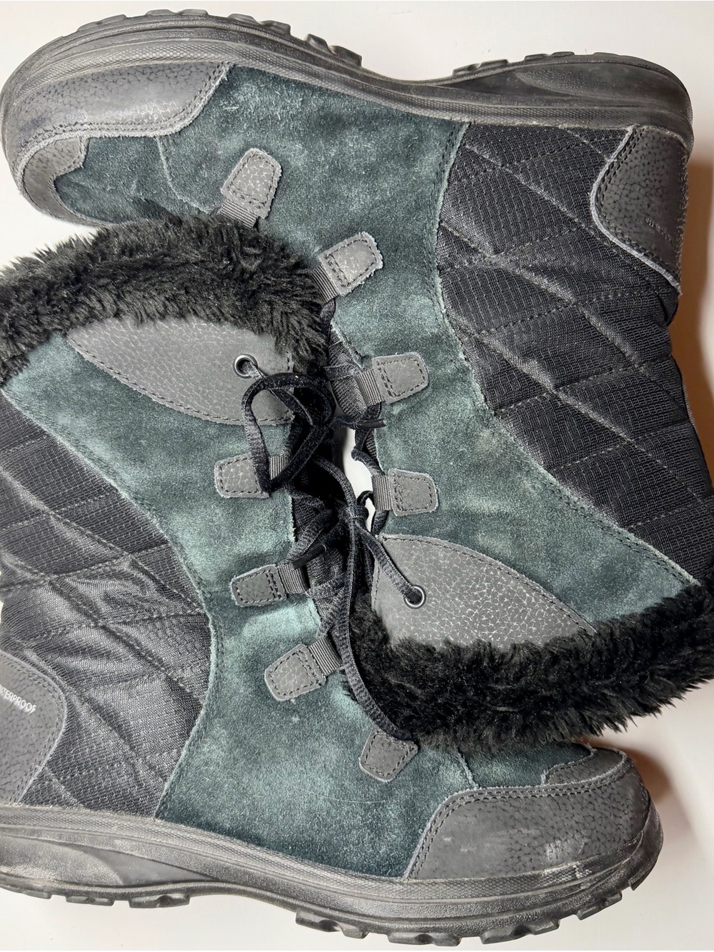 Columbia Ice Maiden Snow Boots Women’s 8.5 Black Waterproof Suede 10" Winter BL1